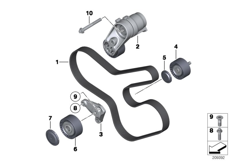 11_4454 Belt drive-alternator/AC/power steering