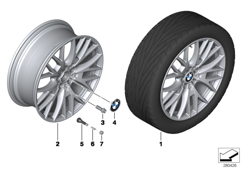 36_1705 BMW LA wheel cross spoke 404-20''