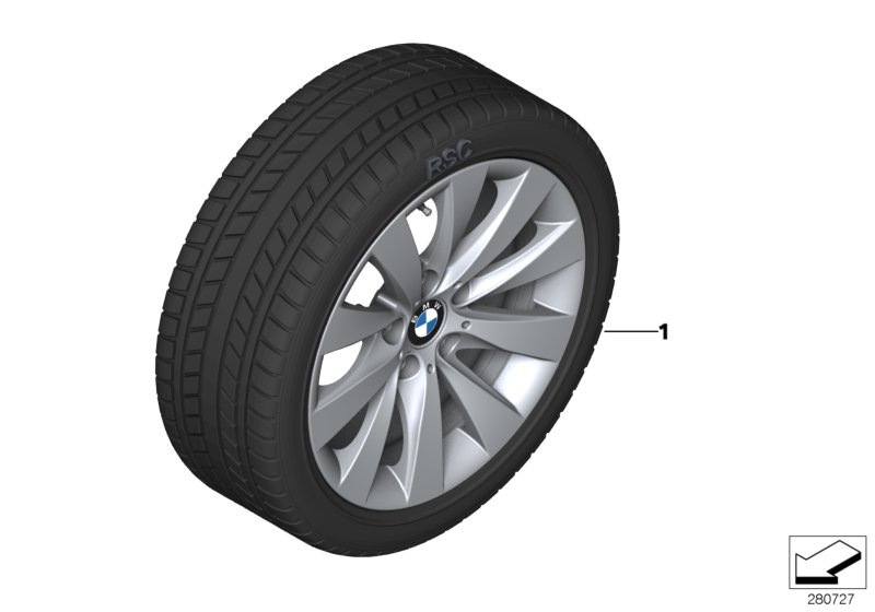03_4505 Winter wheel&tyre, V-spoke 413