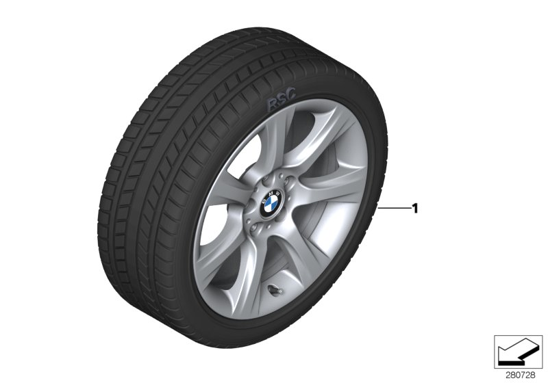 03_4504 Winter wheel&tyre, star spoke 396