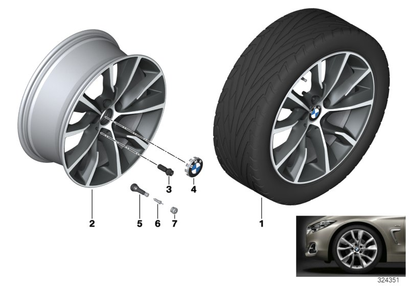 36_1831 BMW LA wheel, turbine styling 402 - 19''