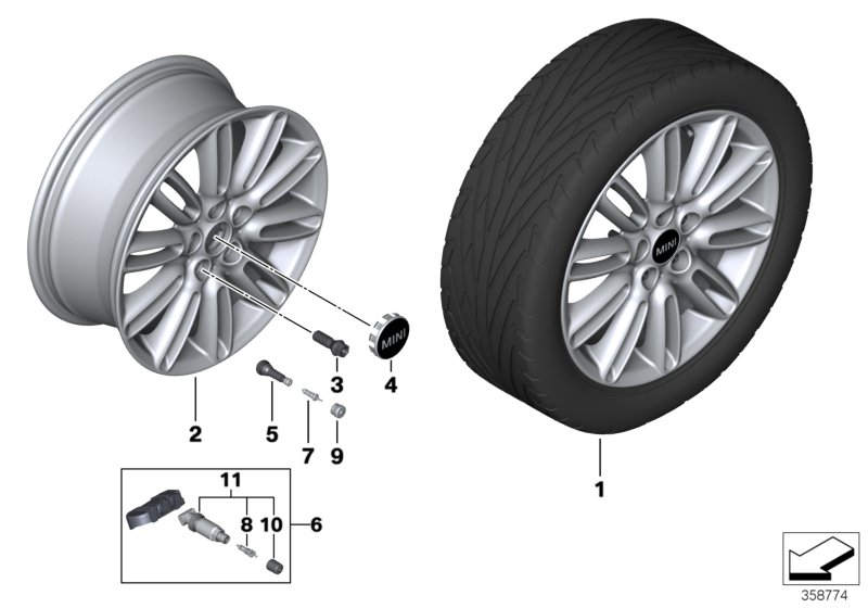 36_2074 MINI LA wheel Tentacle Spoke 500 - 17''