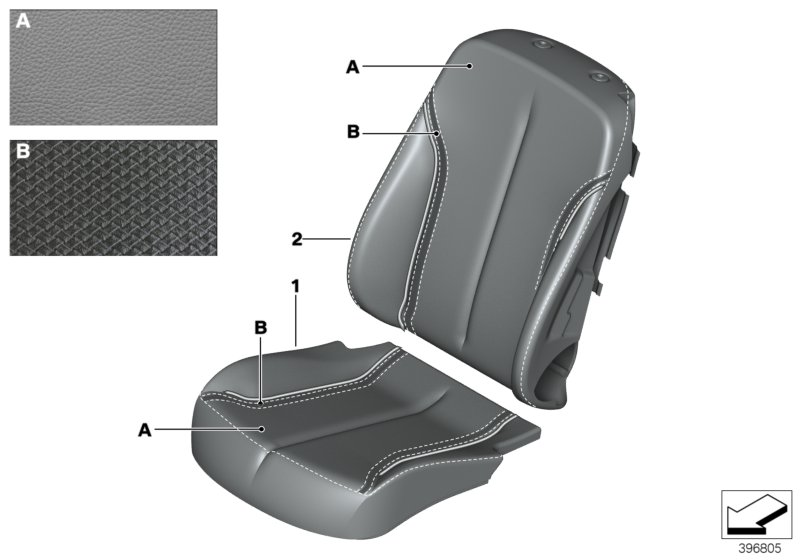 91_1332 Indiv.cover, basic seat, front