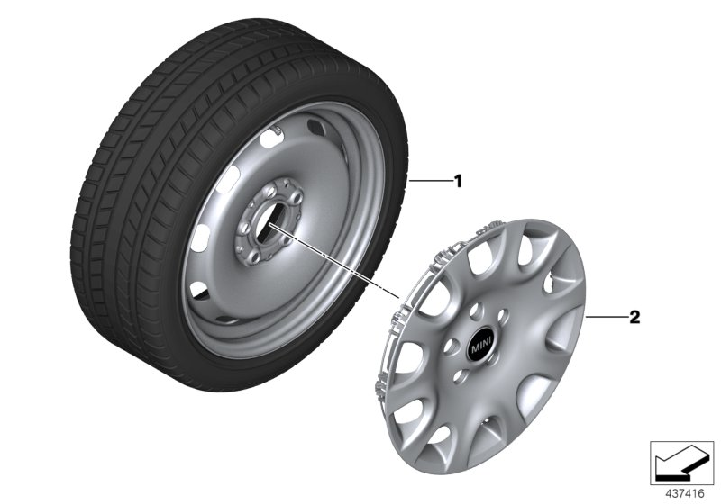 03_4542 Winter wheel & tyre, steel