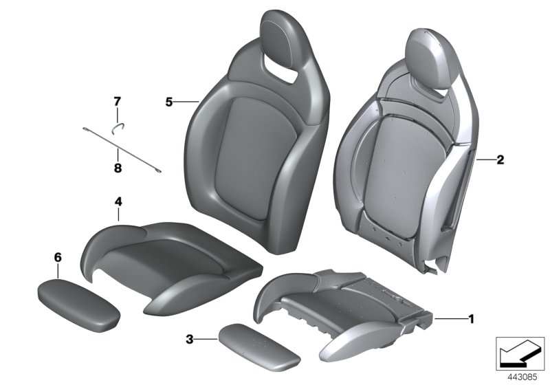 52_4142 Seat, front, cushion &cover, sports seat