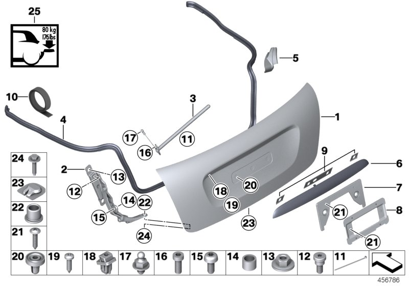 41_1866 SINGLE COMPONENTS FOR TRUNK LID