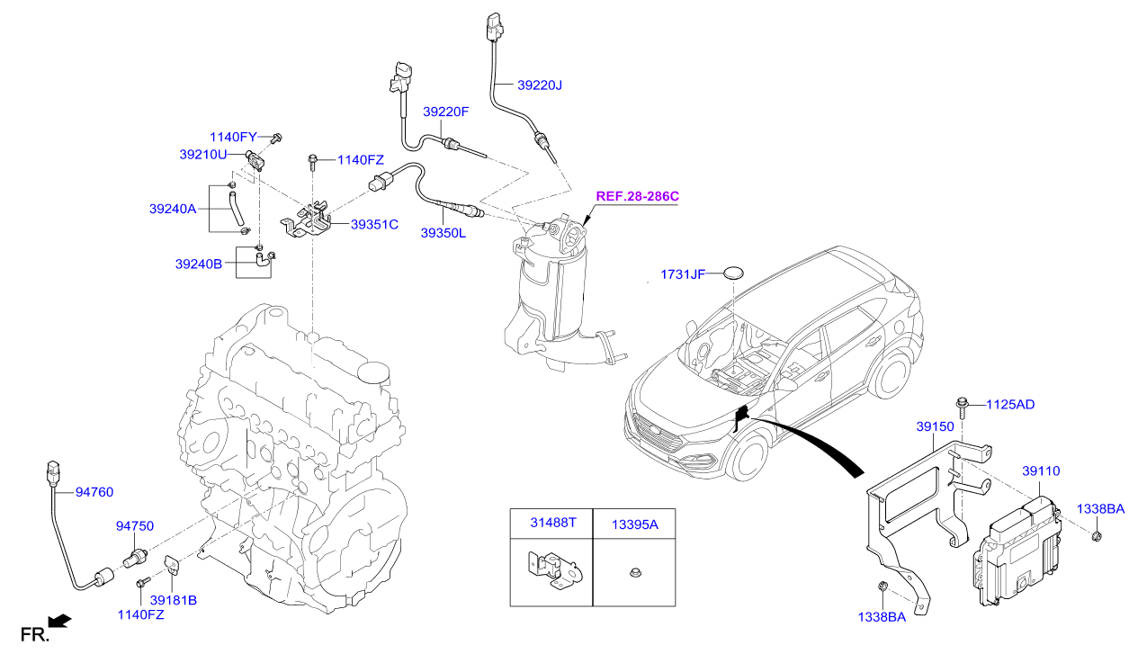 2018 All, 2018 TUCSON 16 (CZECH PLANT-AUS) (2015-), ENGINE, 28390C