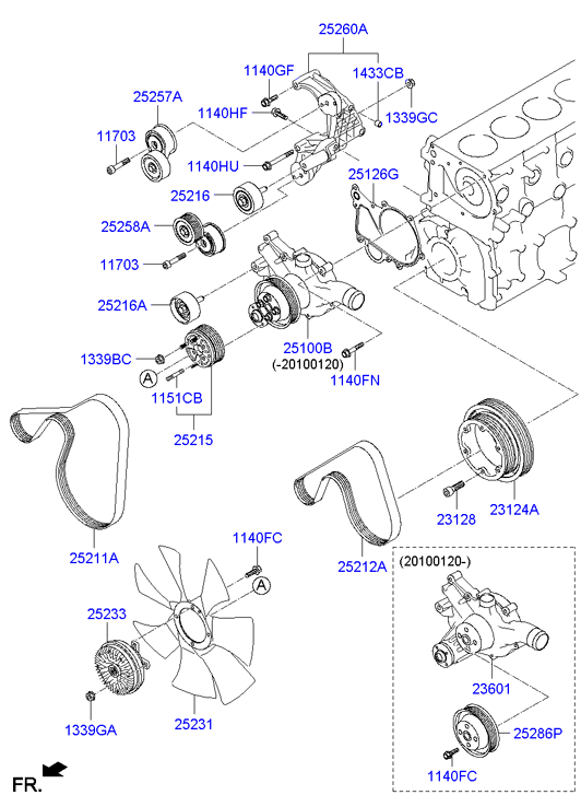 water pump parts name