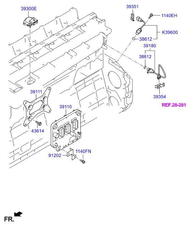 Genuine Hyundai 91401-33501 Engine Control Module Wiring Assembly 