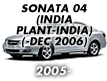 SONATA 04 (INDIA PLANT-INDIA): -DEC.2006 (2005-)