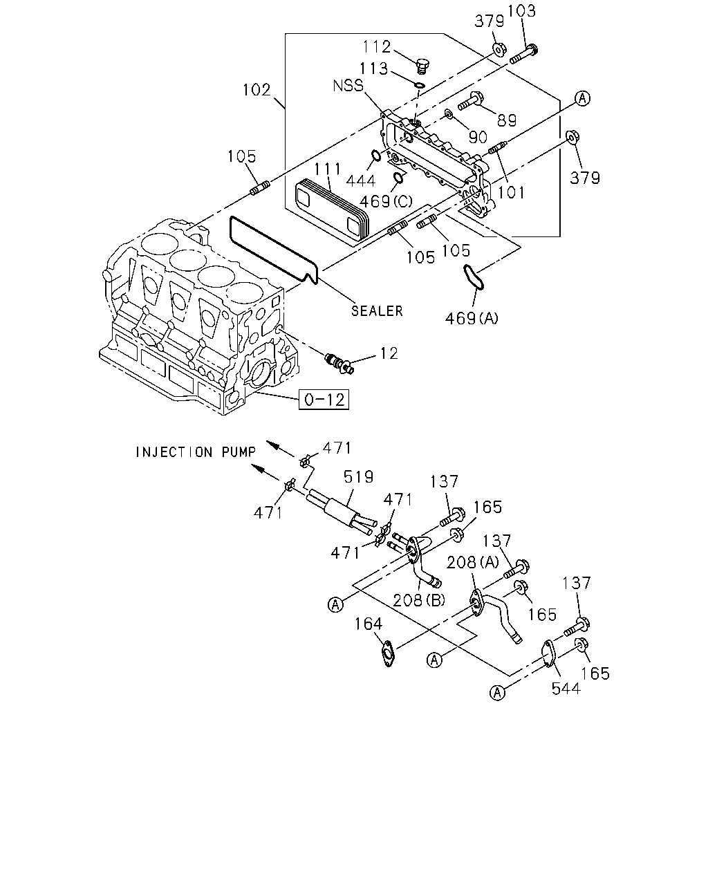 N, 50815 - NPR/NQR-LHD 99 - 02, 0 - Engine, Emission, Engine Electrical,  0-50 - OIL COOLER AND OIL FILTER - Catcar.info