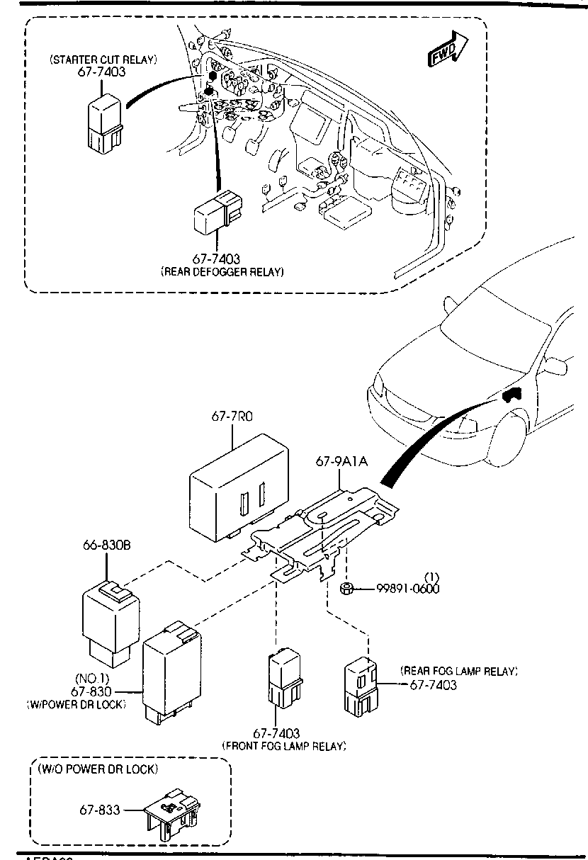 ЕВРОПА, 323 BJ 10/2000-, BODY ELECTRONICS, 6630A BODY RELAYS & UNIT  (4-DOOR) - Catcar.info