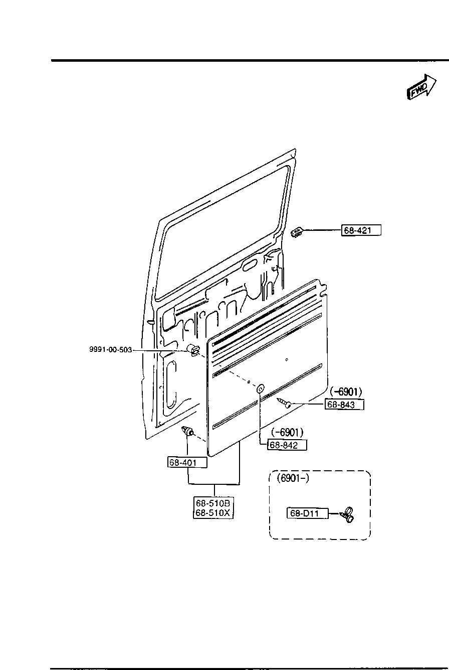 Code, Part number, Name, Note