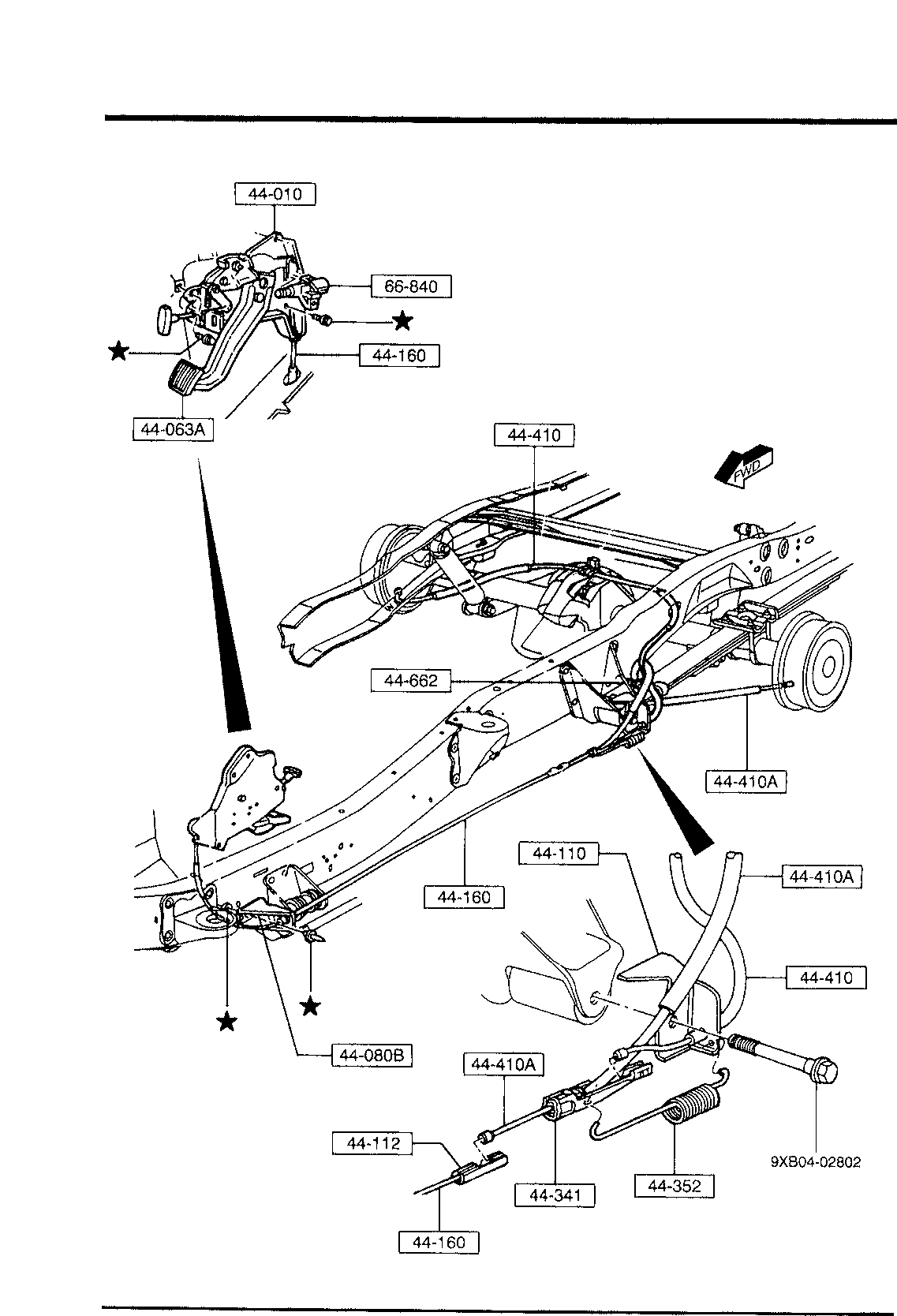 Mazda ZZL1-44-160 Parking Brake Cable 