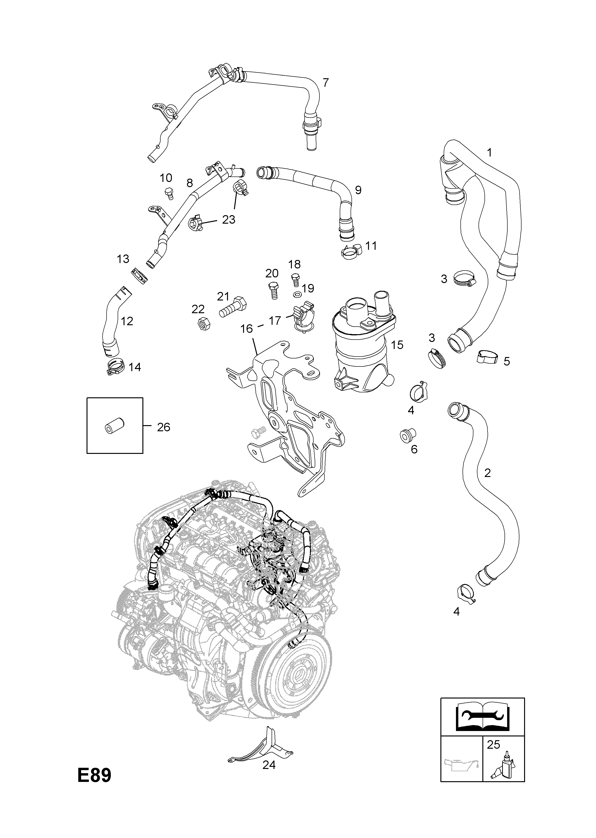 Вентиляция картера двигателя Opel 1.2