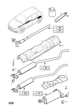 87.EXHAUST PIPE,SILENCER AND CATALYTIC CONVERTER