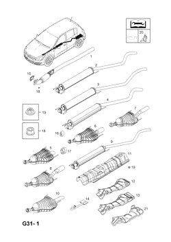 91.EXHAUST PIPE,SILENCER AND CATALYTIC CONVERTER