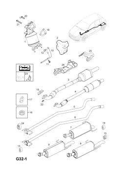 96.EXHAUST PIPE,SILENCER AND CATALYTIC CONVERTER