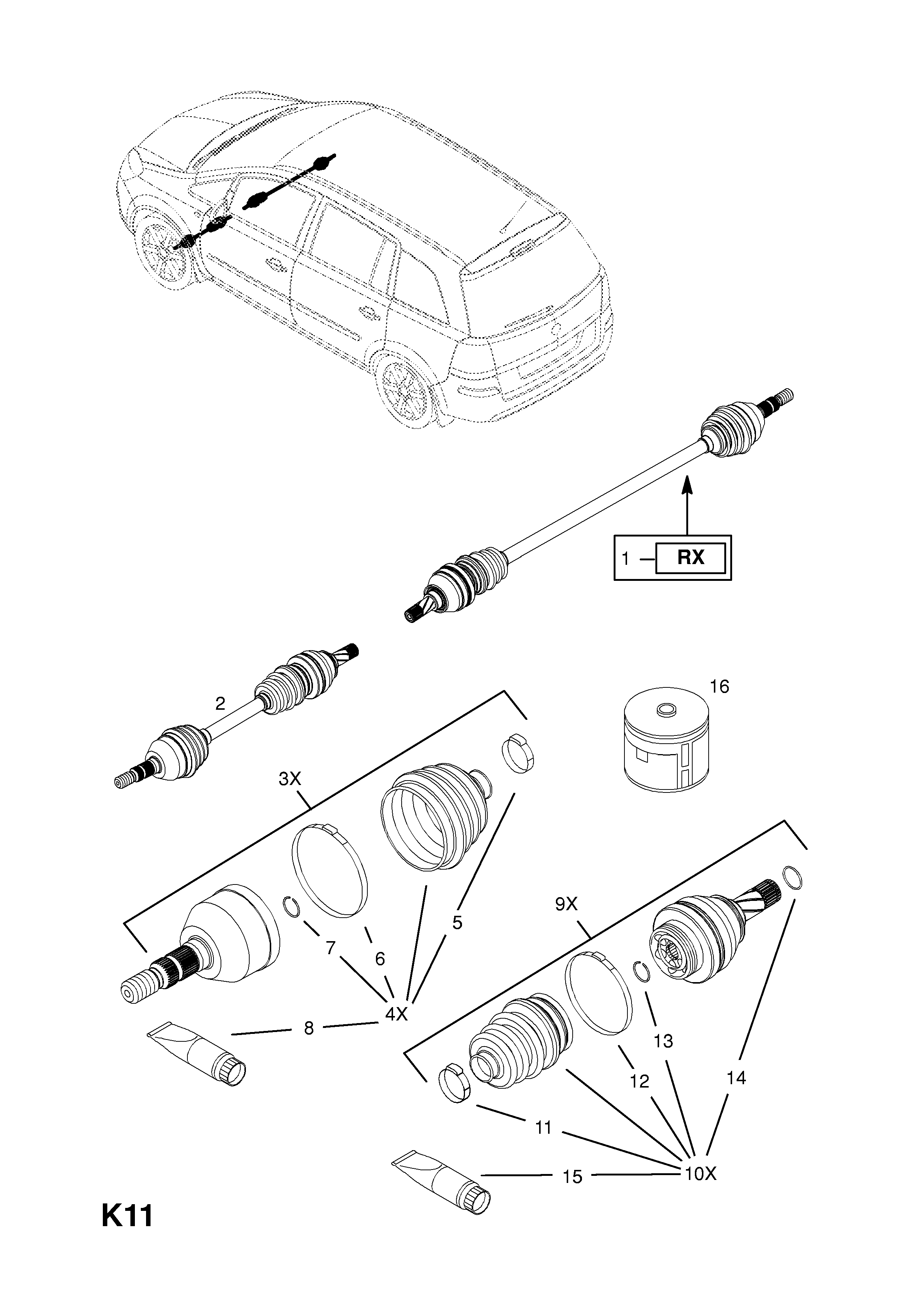 Opel ZAFIRA-B ( 2005 - ), K FRONT AXLE AND SUSPENSION, 4.FRONT