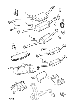 52.EXHAUST PIPE,SILENCER AND CATALYTIC CONVERTER (CONTD.)
