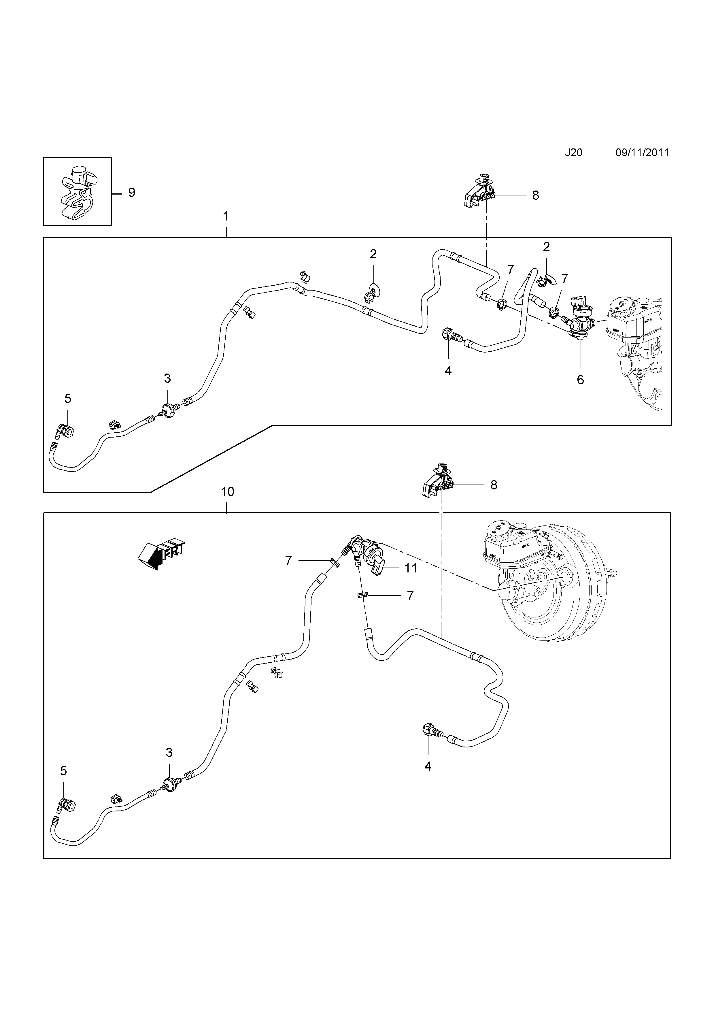Vauxhall INSIGNIA ( 2009 - ), J BRAKES, 11.BRAKE SERVO UNIT VACUUM PIPE -  Catcar.info