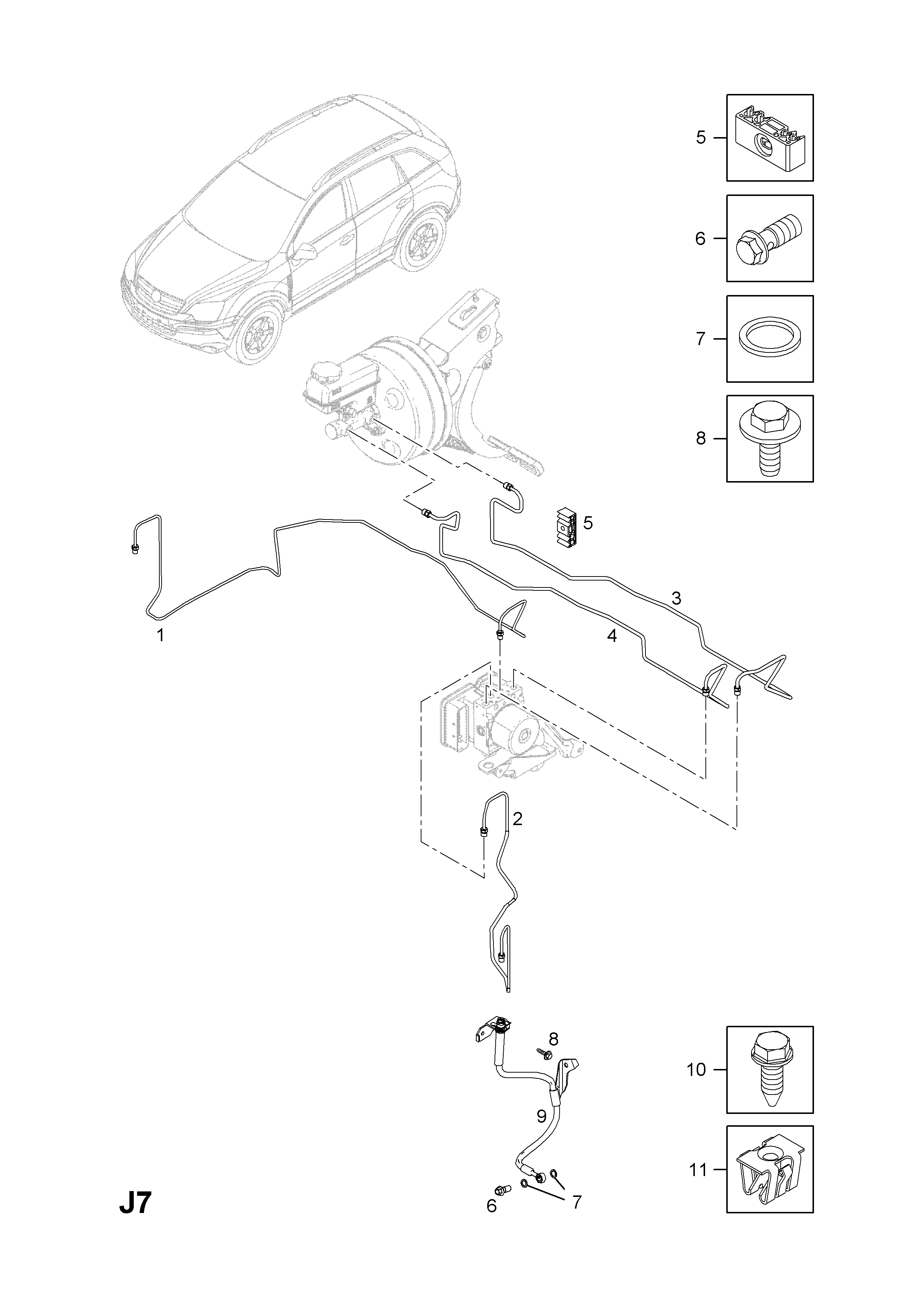 Opel ANTARA ( 2007 - ), J BRAKES, 10.FRONT (RHD) - Catcar.info 
