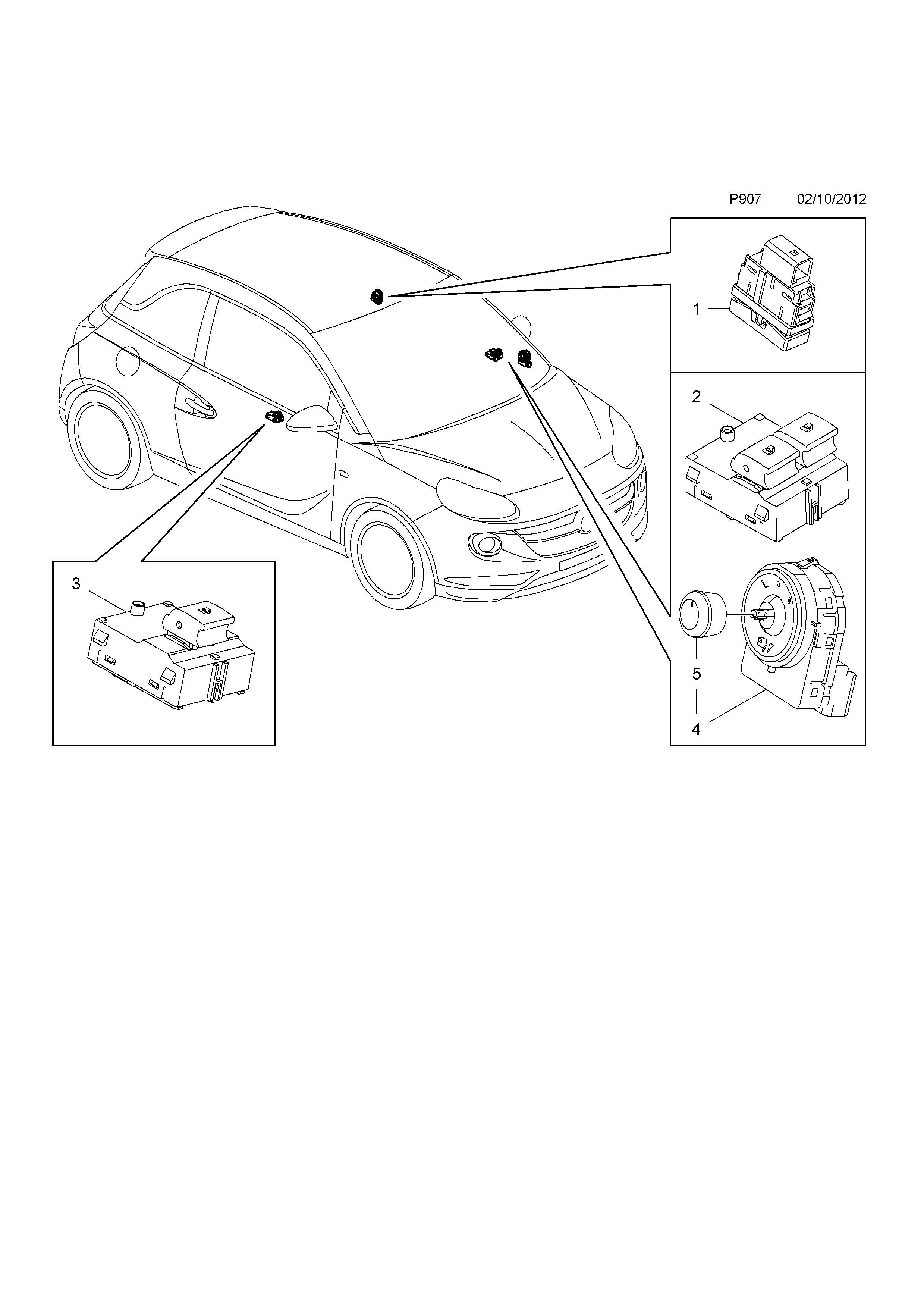 Opel ADAM ( 2013 - ), P ELECTRICAL, 11 BODY, 20.INTERIOR SWITCHES  