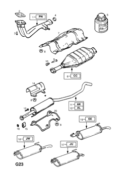 29.EXHAUST PIPE,SILENCER AND CATALYTIC CONVERTER (CONTD.)