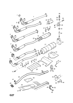34.EXHAUST PIPE,SILENCER AND CATALYTIC CONVERTER