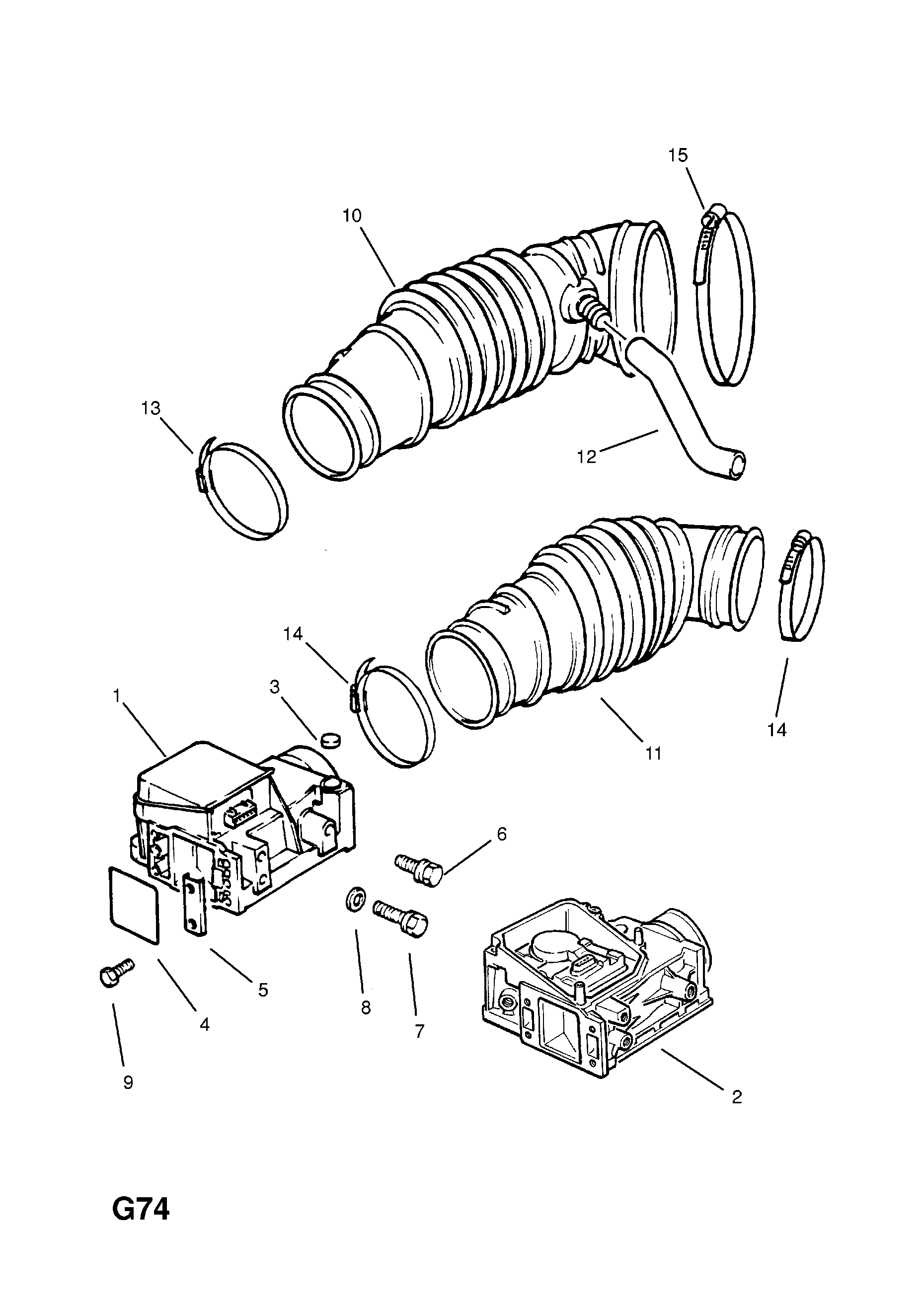 Opel KADETTE-E ( 1985 - 1993), G FUEL AND EXHAUST, 34.AIRFLOW  