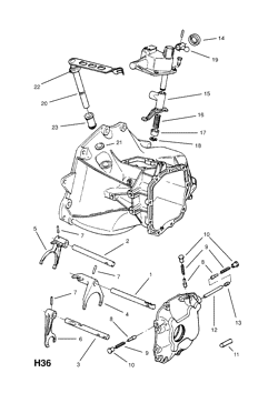 1.CLUTCH RELEASE FORK AND SHAFT