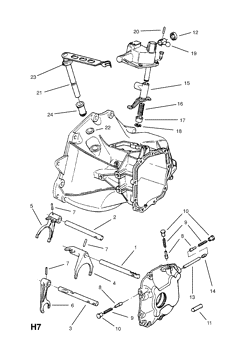 1.CLUTCH RELEASE FORK AND SHAFT