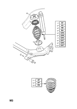14.REAR SPRING ATTACHING PARTS