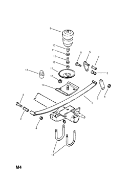 15.REAR SPRING ATTACHING PARTS