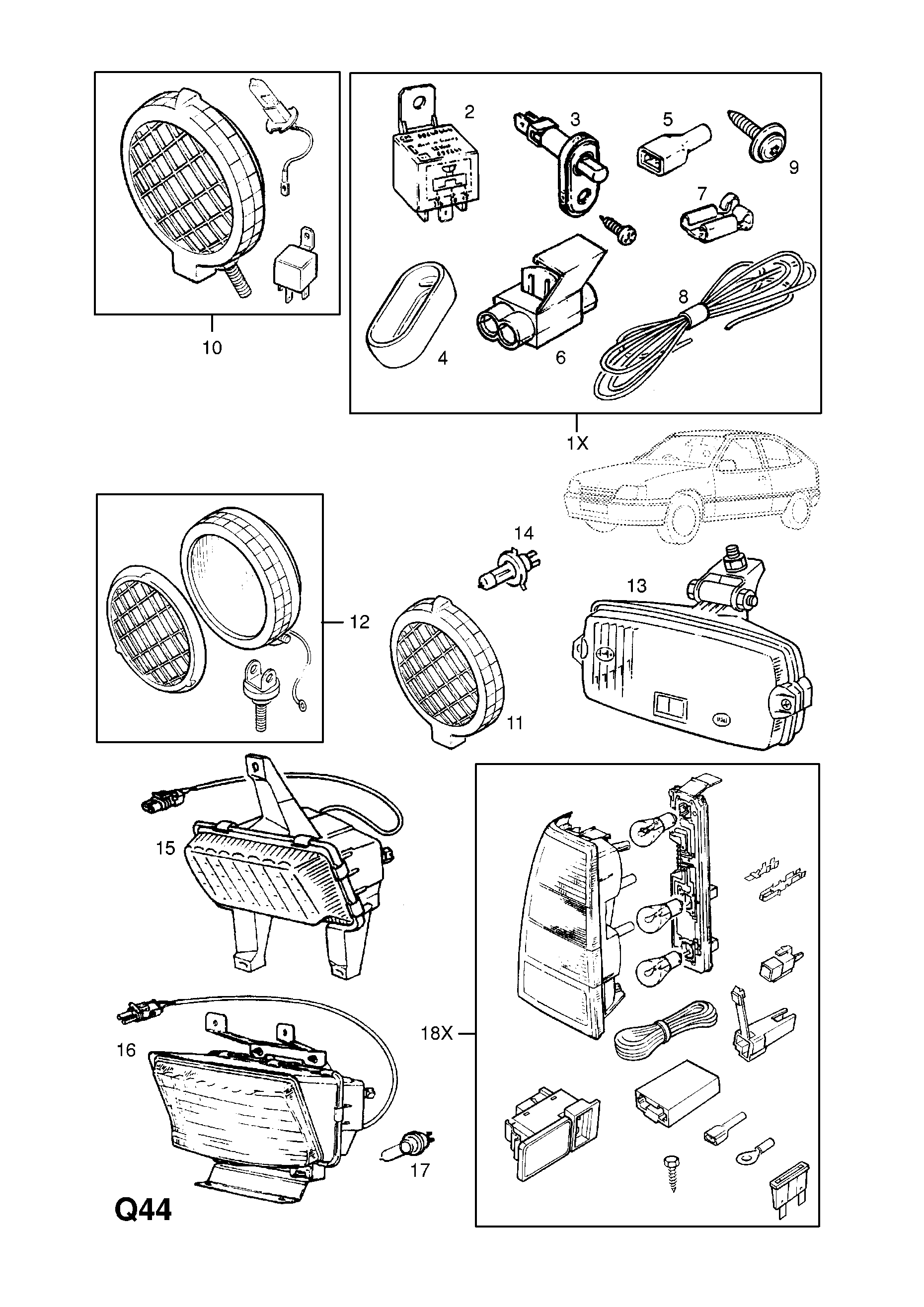 Opel KADETTE-E ( 1985 - 1993), Q ACCESSORIES, 9 ELECTRICAL, 23  