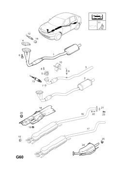 155.EXHAUST PIPE,SILENCER AND CATALYTIC CONVERTER