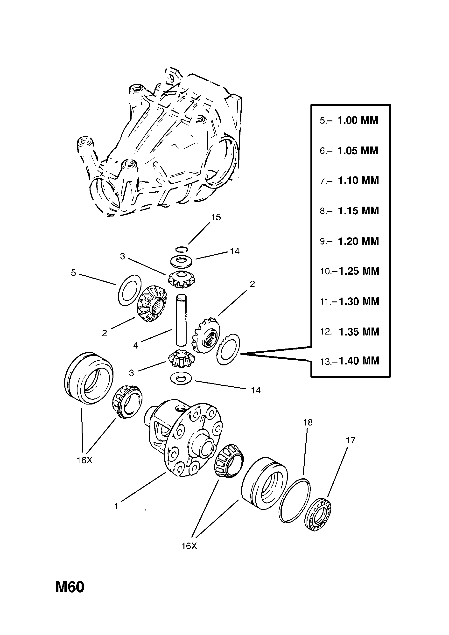 Opel OMEGA-A ( 1987 - 1993), M REAR AXLE AND SUSPENSION, 5 23YD  