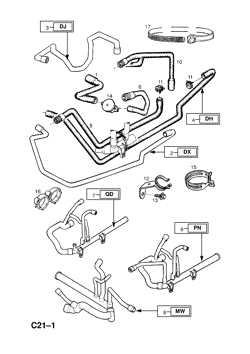 43.HEATER HOSES AND FIXINGS (CONTD.)