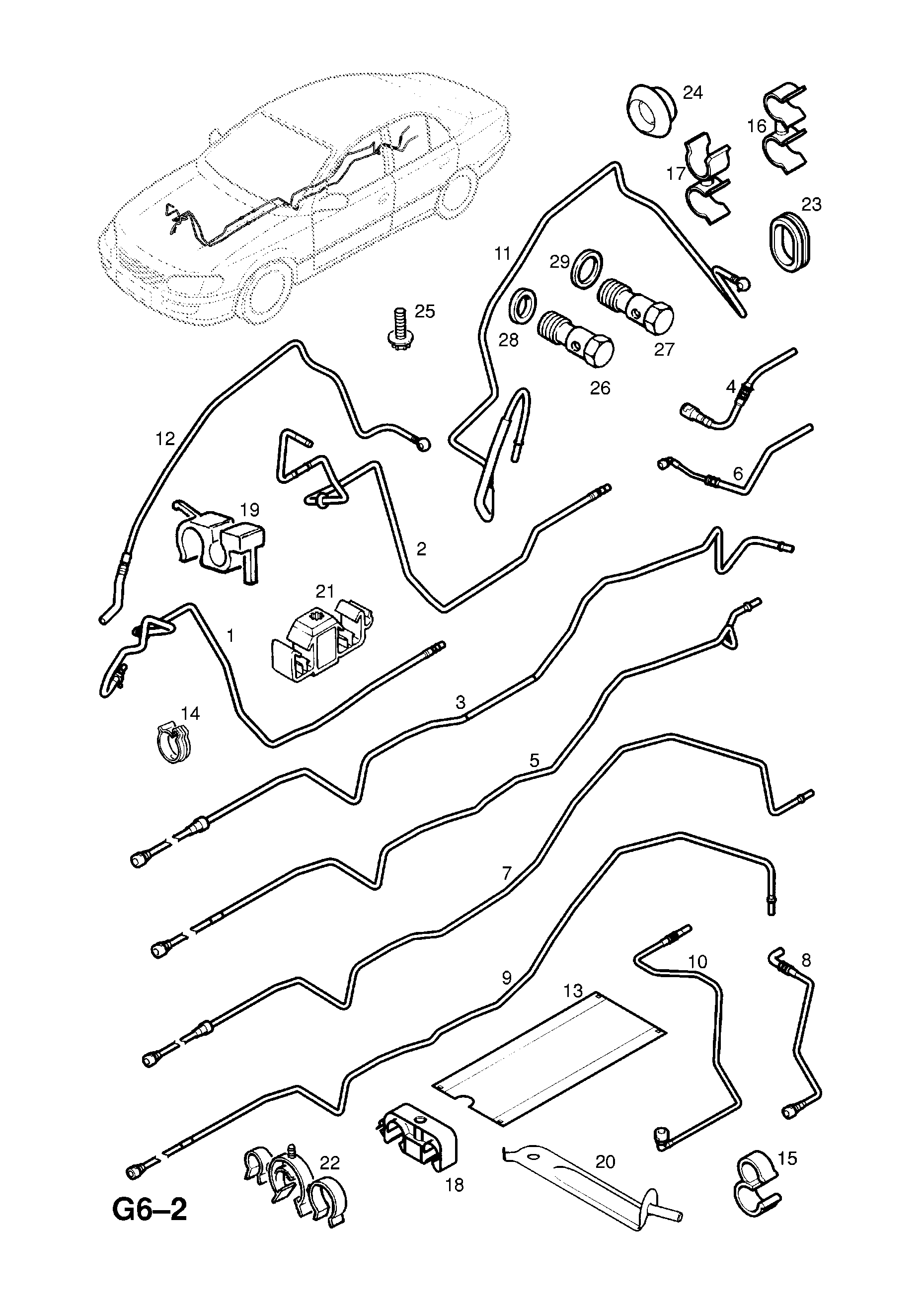 Opel OMEGA-B ( 1994 - 2003), G FUEL AND EXHAUST, 147.FUEL PIPES  