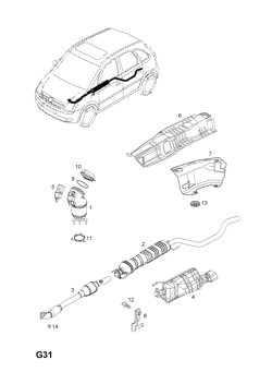 65.EXHAUST PIPE,SILENCER AND CATALYTIC CONVERTER