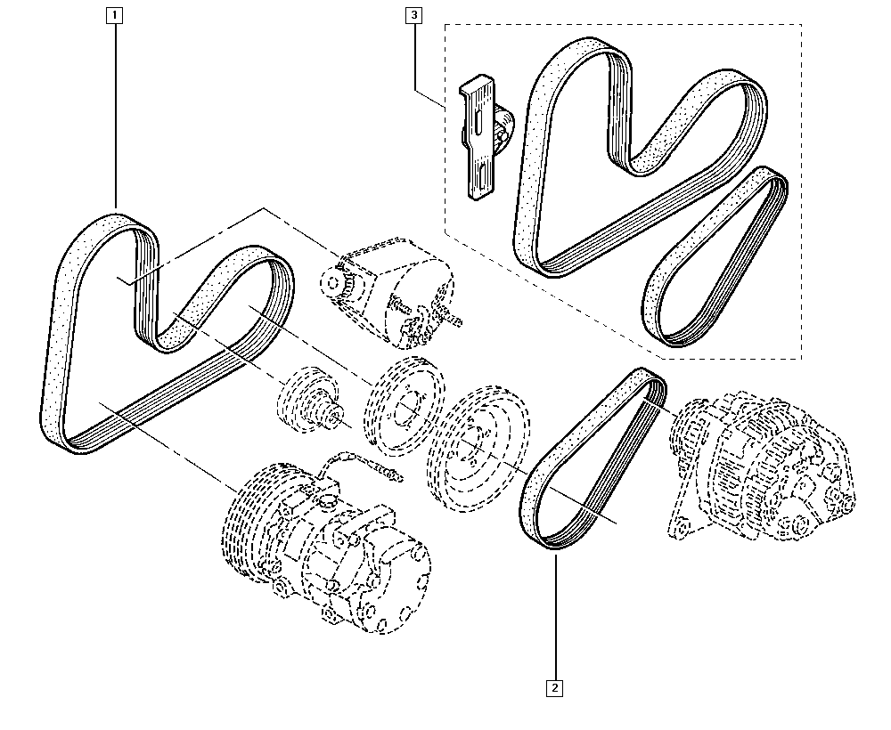 Схема ремня генератора рено мастер 3