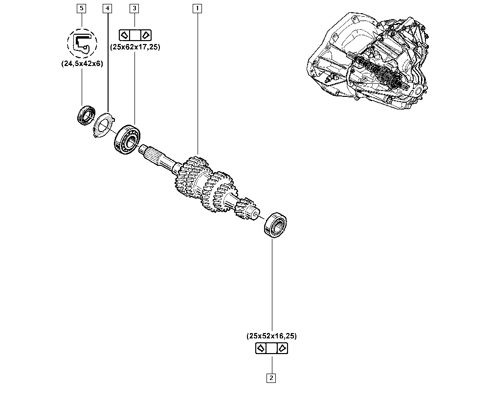 Master II, ED8W, Manual, 21 Manual gearbox / Gearbox gears  
