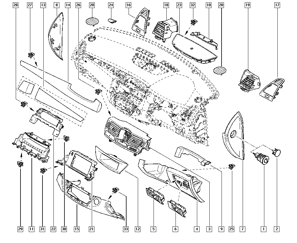 Laguna III, DT13, Upholstery - Electricity, 57 Dashboard  
