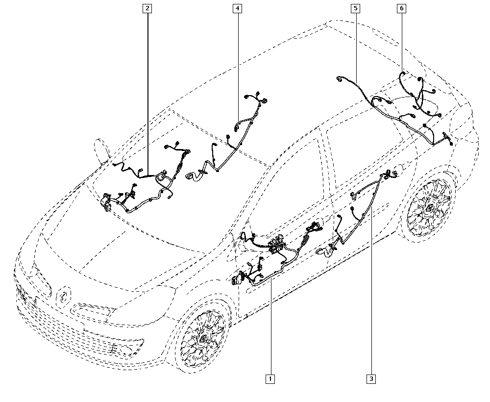 Clio III, KR1H, Upholstery - Electricity, 88 Wiring harness  