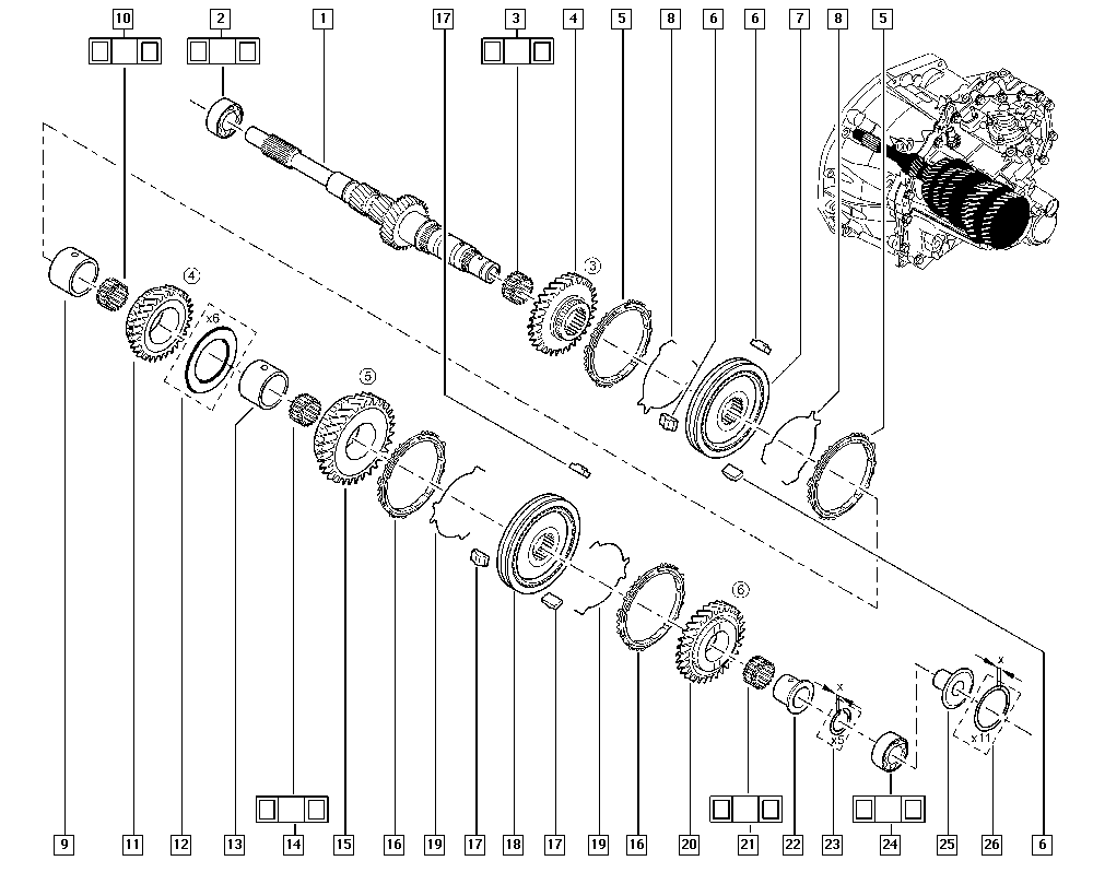 Логан коробка передач механика схема