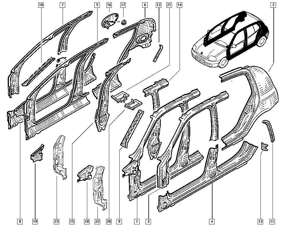 Детали кузова рено логан 2 схема