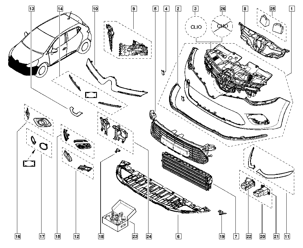 Fixation, Support Droit Avant Clio 4 Captur 641803356R Renault TEKNG