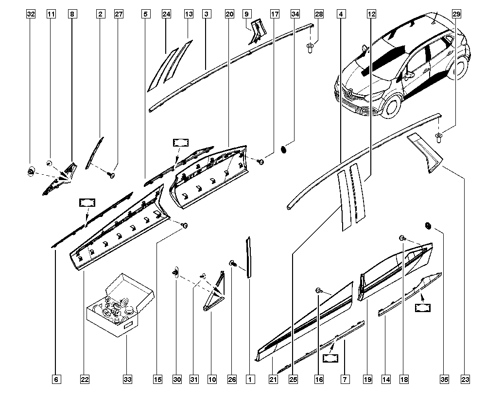Captur, J5J5, Bodywork, 55 Protection - external trims / Exterior  