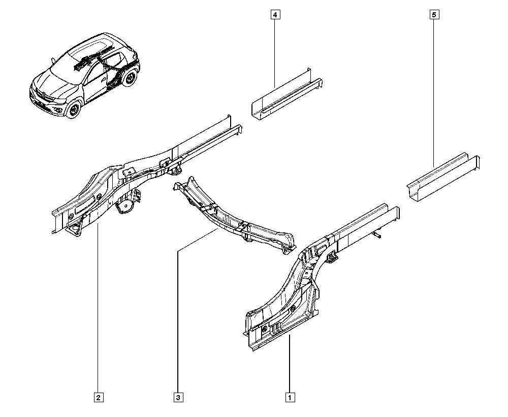 Kwid XBB, BEMD, Bodywork, 41 Lower units / Floor panel - Catcar.info 