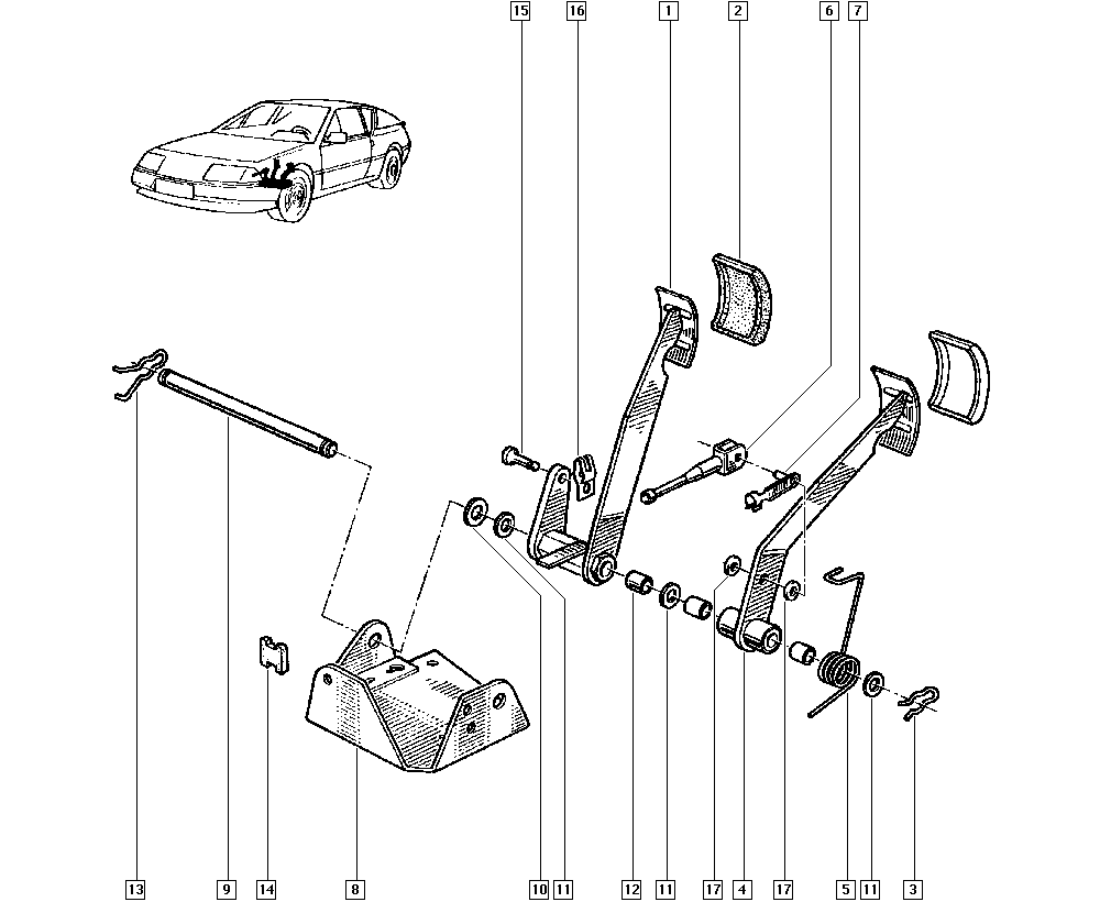 Alpine, D502, Manual, 37 Pedal assembly / Pedal assembly - Catcar.info 